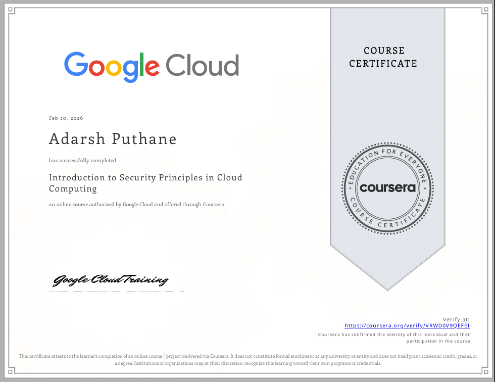 Introduction to Security Principles in Cloud Computing