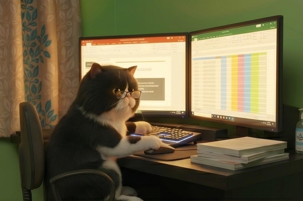 Deep in the code — dual monitor setup